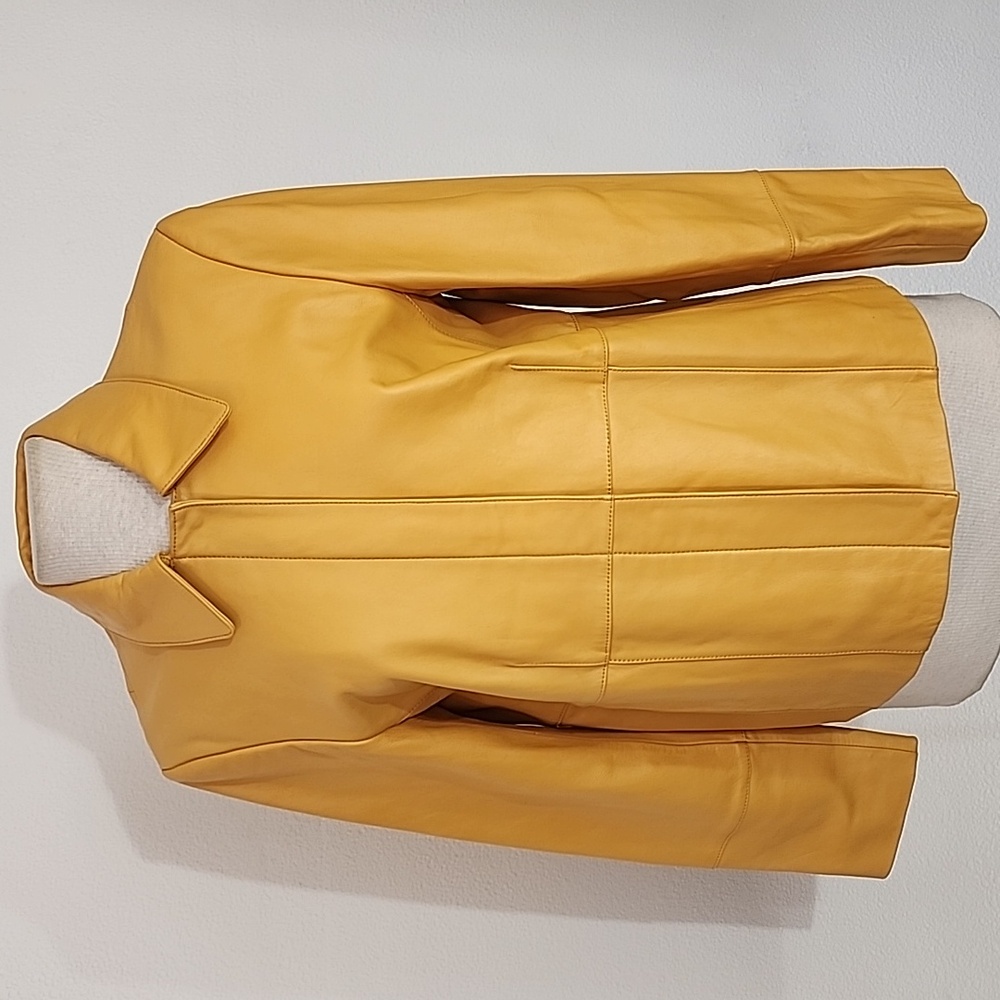Pendleton Jacket 100% Leather Mustard Yellow Size M - Picture 5 of 16